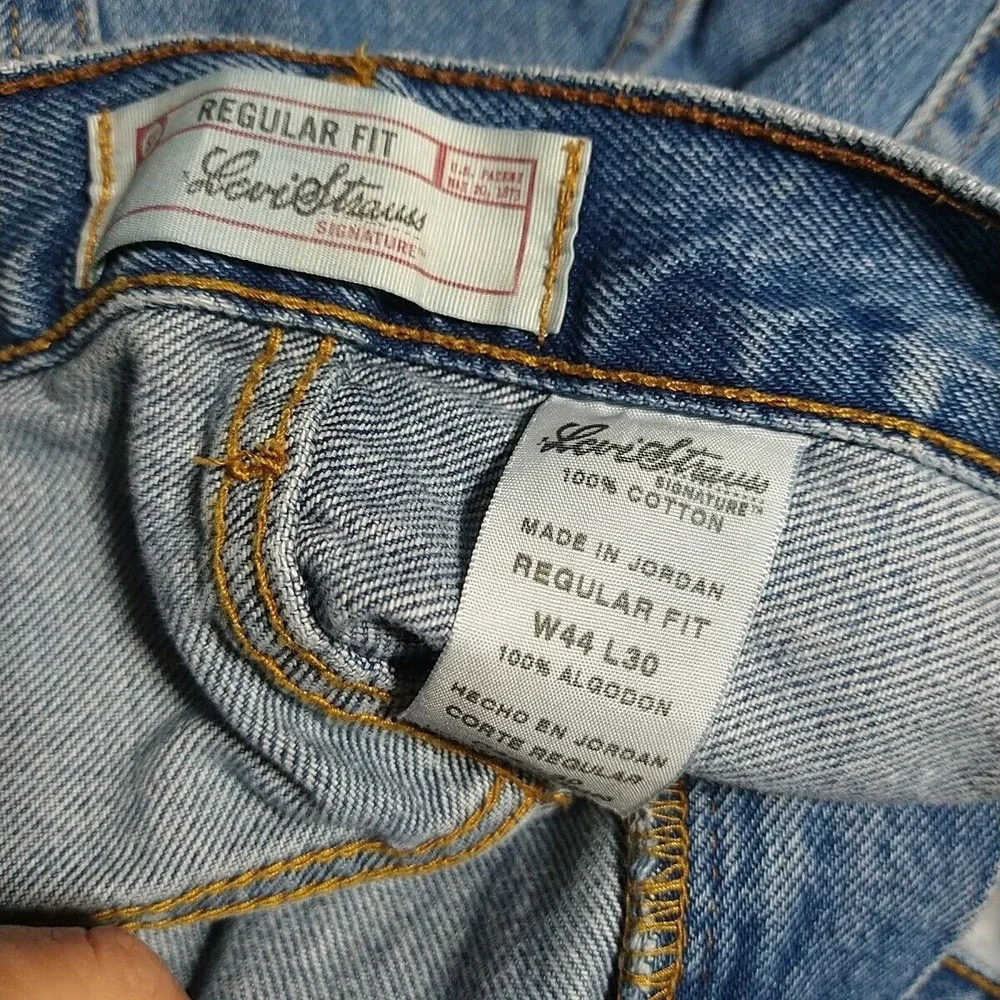 Levi Strauss Signature Jean Men W44 L30 R13.5 Blue Reg Fit Straight Classic Work